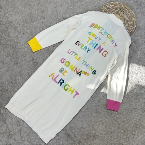 SOLD | Kerri Rosenthal Women’s Poppy Be Alright Duster Cardigan Sweater Cream L - Picture 8 of 14